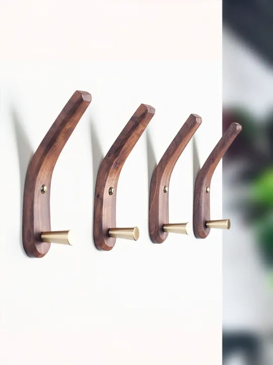 Solid Wood Clothes Hook Entrance Entrance Entrance Wall Hanger Wall ...