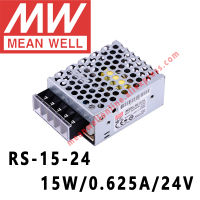 Mean Well RS-15-24แหล่งจ่ายไฟสลับเอาต์พุตเดี่ยว AC DC 15W 0.625A 24V ร้านค้าออนไลน์ Meanwell