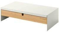 ELLOVEN Monitor stand with drawer, white, 47x26x10 cm (เอลโลเวน ชั้นวางจอคอมพร้อมลิ้นชักเก็บของ, ขาว)