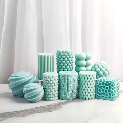 New Cylindrical Magic Ball Candle Silicone Mold DIY Bubble Ball Ice Block Gypsum Resin Soap Mold Home Decoration Gift Ice Maker Ice Cream Moulds