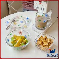 Wisell เซ็ตจาน แก้วน้ำน ชาม  ดอกไม้น่ารัก ชุดเครื่องครัว  ขายแยกชิ้น  Tableware