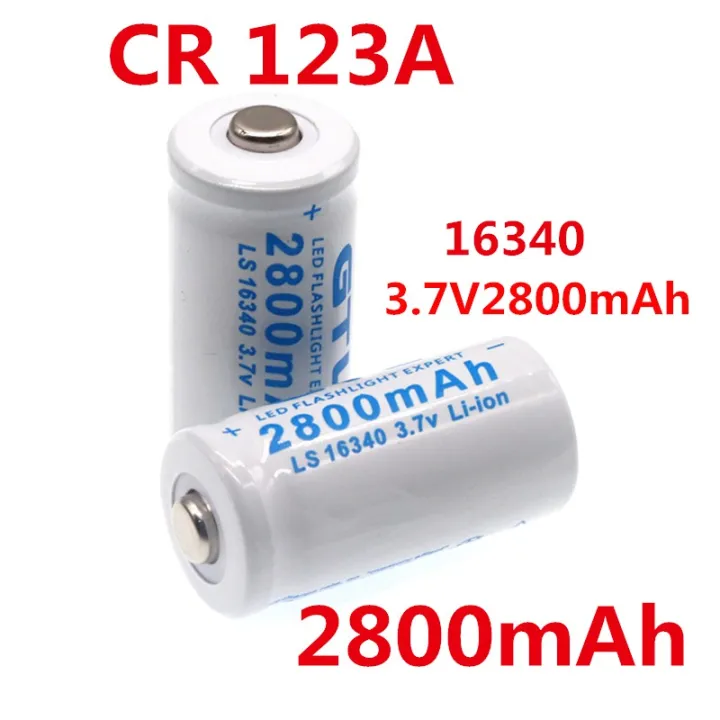 Original 3.7V 2800mAh Lithium Liion 16340 Battery CR123A Rechargeable