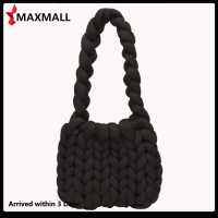 ?Quick Arrival?Woolen Knitting Bag Hand-woven Female Casual Tote Foldable Fashion Soft Wear-resistant Lightweight Holiday Gifts for Work School?Arrive 1-3 Days?