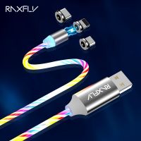 【CPH Digital store】RAXFLY แม่เหล็กเคเบิลไมโคร USB ประเภท C สำหรับไฟ iPhone Kabel 1M Luminous แม่เหล็ก Cavo โทรศัพท์มือถือแผงวงจรโทรศัพท์มือถือสายไฟ