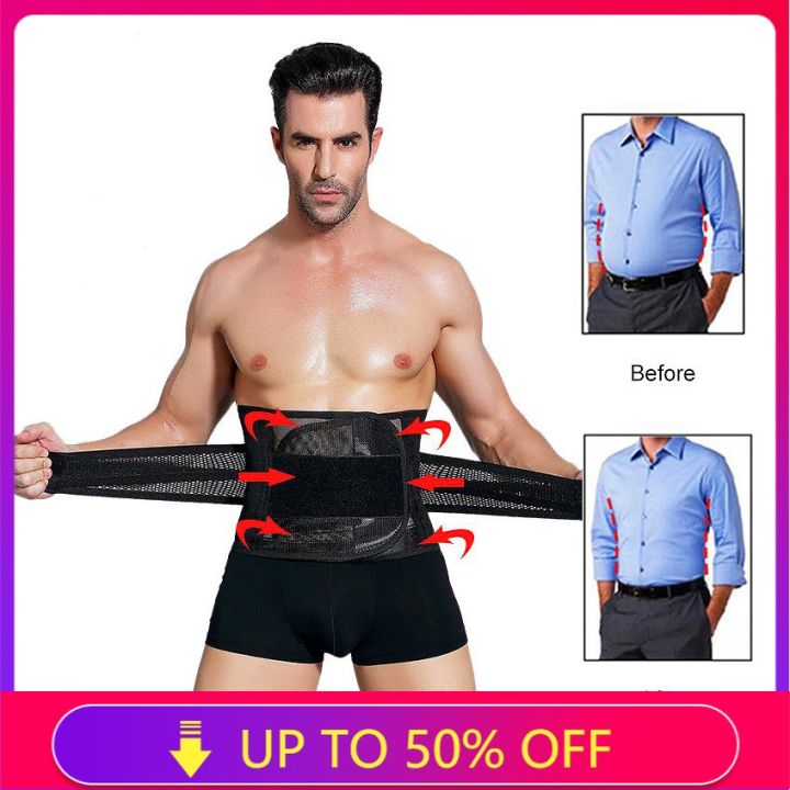 Outtobe Girdle Men Abdominal Belt Body Shape Corset Abdomen Tummy Control  Waist Trainer Slimming Belly Belt Stomach Binder