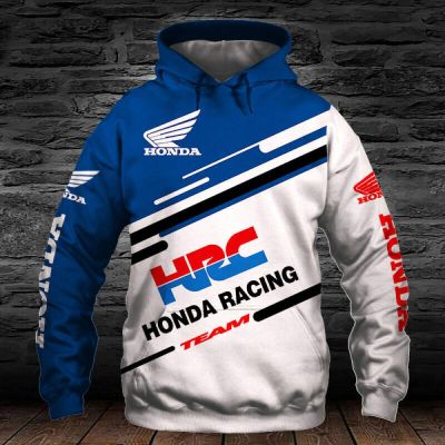 ☏✸ Spring and Autumn 2023 Hot 3D Printed Mens Hoodie Mens Car Logo High Quality Fashion Jacket Honda Motorcycle Outdoor Driving S