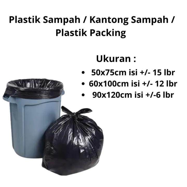 Kantong Plastik Sampah Hitam Ukuran 50x75 60x100 90x120 Trash Bag L Trahbag Lazada Indonesia 1690