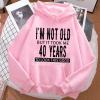 40 Ans 40th ปี Hoodies วันเกิดผู้หญิงอนิเมะ90S เสื้อสวมหัวเสื้อผ้าผู้หญิงเสื้อผ้าฮาราจูกุ