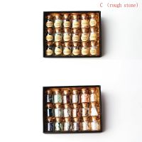 18Pcs A set of Natural Crystal Rockstone Gravel Wishing Bottles Minerals Specimen Mini stone Reiki Healing Gift With a Box