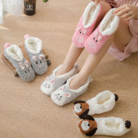 Women Winter Floor Socks Thickening Warm Coral Velvet Cute Panda Bunny Puppy Pattern Animal Home Footwear Non-slip Acrylic Socks