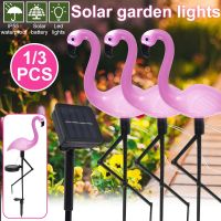 【LZ】◄☏  Luz solar ao ar livre LED Flamingo estaca impermeável lâmpada de paisagem Park Pathway decoração do jardim 2023 1 pc 3pcs