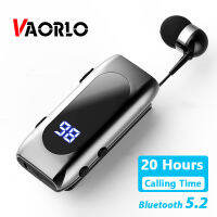 VAORLO หูฟังบลูทูธ K55แบบหนีบ,หูฟังไร้สายสำหรับธุรกิจเล่นกีฬาพร้อมไมโครโฟนหน้าจอดิจิตอลแบตเตอรี่ใช้งานได้ยาวนานหูฟังโทรแจ้งเตือนระบบสั่นไดรเวอร์หูฟังรุ่นออริคิวแลส