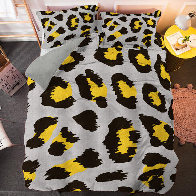 Fashion Leopard King Queen Bedding Set Microfiber Fabric Duvet Cover With Pillowcase 23pcs Single Double Size Bedclothes