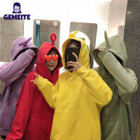 GEMEITE เสื้อสเวตเตอร์มีฮู้ดลาย Teletubby,เสื้อสเวตเตอร์มีฮู้ดลำลองทรงหลวมคลังสินค้าพร้อมใส่ได้กับทุกชุด