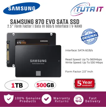 Samsung 870 EVO 1TB SSD 3-bit MLC V-NAND SATA III 6Gb/s 2.5