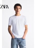 ❀✷✕ ZARA mens basic style slim elastic bottoming short-sleeved white T-shirt 0761441 250