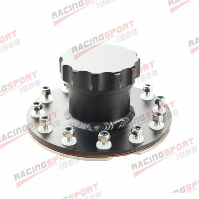 Billet Aluminium 12 Bolt Flange Fuel Cell เติมอย่างรวดเร็ว Filler Neck & Cap Black