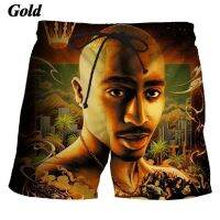 Legend Rapper Tupac 2Pac กางเกงขาสั้นชายหาด 3 มิติพิมพ์ลำลองผู้ชายเสื้อผ้าเด็กแฟชั่นกีฬากางเกงขาสั้นกางเกงว่ายน้ำ Homme ผู้ชาย