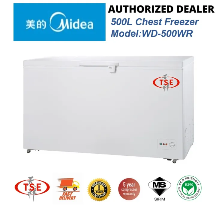 Midea WD500WR Chest Freezer Eco Friendly R290 Refrigerant Gross 500L