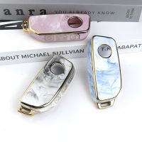 Marbling TPU Car Key Case Cover Keychain for 2023 2024 BMW I7 X7 735i 740i G07 LCI IX I20 X1 U11 7 Series G70 G09 XM U06 G81