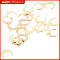 PING3693 ทองสีทอง เครื่องรางรูปดวงจันทร์ ทองเหลืองเบิ้ล จี้ดวงจันทร์ การทำเครื่องประดับ ชุบทอง18K อุปกรณ์เครื่องประดับอัญมณี