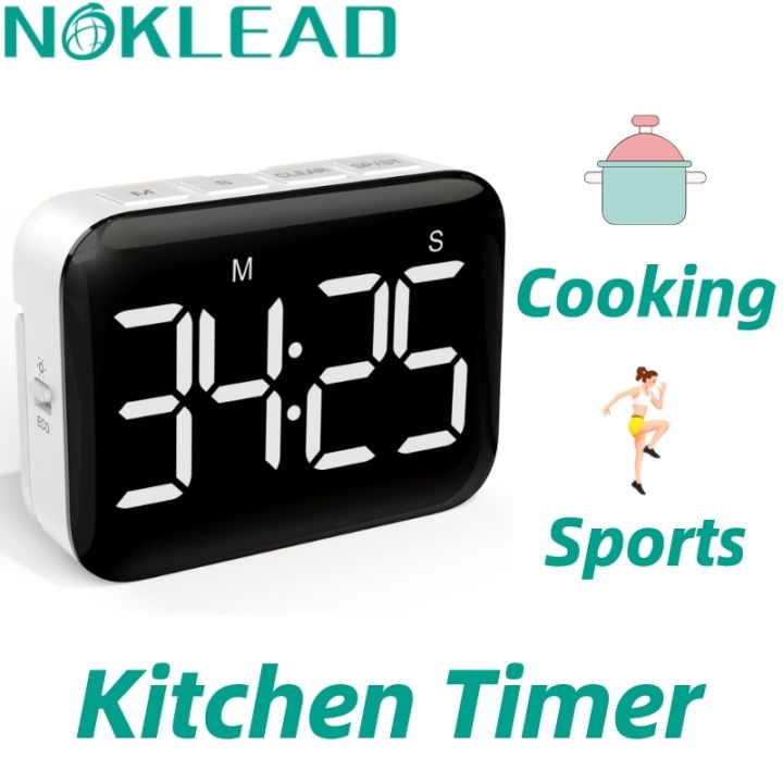 Digital Timer With 3 In 1 Clock/alarm Clock Function, Magnetic Kitchen Timer,  Countdown Stopwatch Timer, Time Management For Kitchen/study/sport (whit