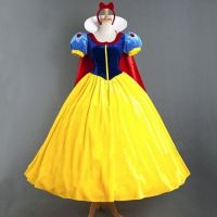 Snow White Princess Dress Adult ฮาโลวีนเครื่องแต่งกายและเสื้อคลุม includede headwear