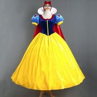 WGBSnow White Princess Dress Adult ฮาโลวีนเครื่องแต่งกายและเสื้อคลุม includede headwear