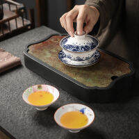 Gaiwan-ชามชาจีน130ml R Blue White Home Tea Infuser Hand underglaze color set