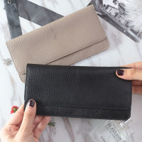 Genuine Leather Women Wallet Fashion Solid Color Coin Purse Multifunctional Cowhide Female Long Women Purses Zipper Card Holder