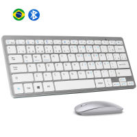 บราซิล portugue layout Bluetooth Keyboard Mouse Combo เมาส์ไร้สาย Bluetooth Ultra Slim Mute สำหรับ I Android Windows OS