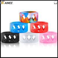 AIMEE 25 x 17 mm สีสัน หลอด แก้ว แหวนซิลิโคน แขนป้องกัน แถบกันลื่น แหวนกันลื่น