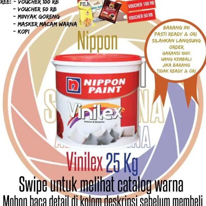 Nippon Vinilex 300 White Cat Interior/Exterior 25 Kg | Lazada Indonesia