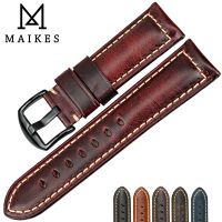 Watchband Watch Accessories Fashion Red Leather Watch Strap For Panerai SEIKO TISSOT Smartwatch Bracelet Vintage Watch Band