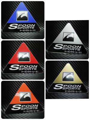 สติ๊กเกอร์สามเหลี่ยม ลาย SPOON SPORTS ภาษาญี่ปุ่น sticker ติดรถ แต่งรถ sticker สามเหลี่ยม แดง เทา ทอง น้ำเงิน นก