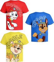 Paw Patrol Graphic T-Shirts (3 Pack) Rubble, Chase &amp; Marshall Character Outfit Toddlers Birthday Boys (2t, 3t, 4t, 5t-10/12)