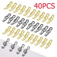 20/40Pcs Creative Music Shaped Note Paper Clips Decorative Gold Music Binder Shape Stufent Stationery Supplies For Office Clips