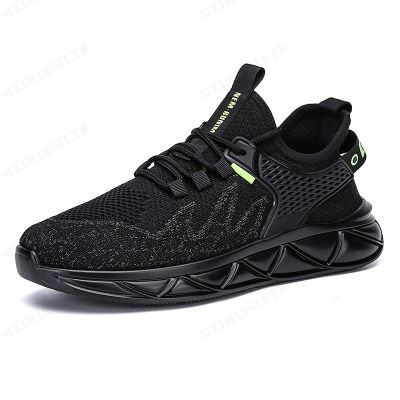 Meimingzi รองเท้ามะพร้าวระบายอากาศของผู้ชายรองเท้าวิ่งกลางแจ้งรองเท้าลำลองรองเท้าอินเทรนด์สีดำ