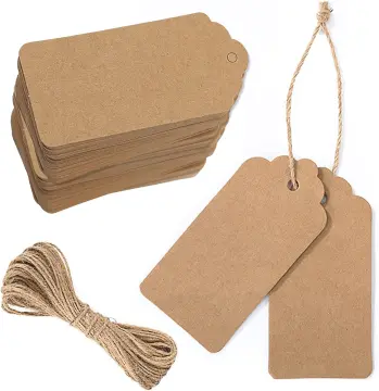 50pcs Kraft Paper Flower Head Gift Tags With String Blank Cardboard Hang  Tags For Wedding, Baby Shower, Birthday Party Favor