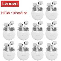 10ชิ้น/ล็อตหูฟัง Ht38 Lenovo ของแท้ไร้สายขนาดเล็กไมค์9d Hifi กันน้ำพร้อมหูฟังสำหรับเล่นกีฬาบลูทูธสเตอริโอ