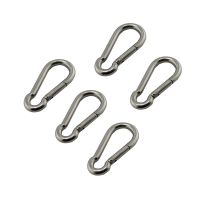 5pcs 304 Stainless Steel Carabiner Snap Hook Marine Grade 50mm 60mm 70mm 80mm Length Oval Link Locking Carabiner