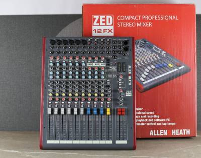 (มิกซ์) 12 ช่อง Allen&Heath ZED-12FX 12-channel Mixer with 6 Mic/Line Channels, 3 Stereo Channels, 16 Built-in Effects, USB, and SONAR LE Recording Software - PC