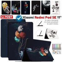 แผ่น Xiaomi Redmi SE 11นิ้ว2023 Redmi Pad 10.61นิ้ว2022หนังสือฝาพับหนังสำหรับเด็กขาตั้งแท็บเล็ตกันกระแทกเคสกันกระแทกพิมพ์ลายการ์ตูนนักบินอวกาศสุดน่ารัก