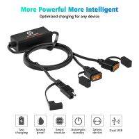 Motorcycle USB Fast Charger SAE To USB Adapter Quick Disconnect Plug Waterproof 36W QC3.0 Quick Charge 3.0 Built-In Smart Chip