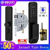 【YF】 Israel Type Doors TTLOCK ASPP Fingerprint Smart Door Lock Electronic Digital  Alexa Google Home