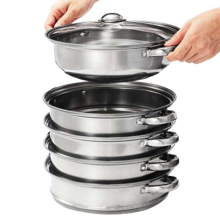 5 Layers Stainless Steel Thick Steamer Pot Soup Steam Pot Universal