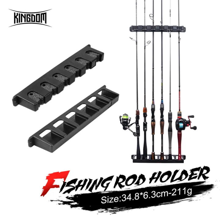 Kingdom Vertical Fishing Rod Holder Wall Mounted Fishing Rod Rack