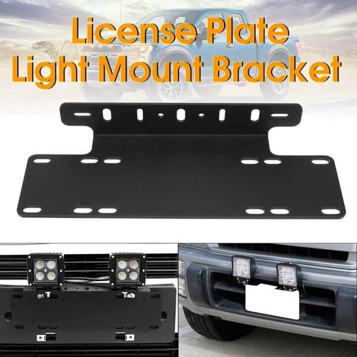 1pcs-front-bumper-license-plate-mounting-bracket-for-truck-off-road-suv-4x4-4wd-led-lights-license-plate-mount-bracket-holder-for-led-light-bar-led-work-lights-universal-base