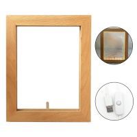 3D Visual Wooden Night Light LED Photo Frame Camera Image Lamp Bedroom Bedside D Q0KA