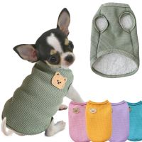 ✸⊕ Bear Vest Pet Dog Clothes Cat Solid T-shirt Clothing Dogs Thin Small Fashion Chihuahua Summer Breathable Puppy Chihuahua เสื้อผ้า